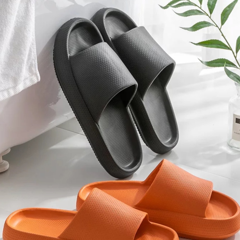 Black - Thicken sole waterproof slides